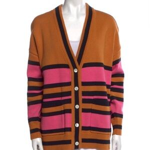 HUNTER BELL Pink and Orange Striped Cardigan